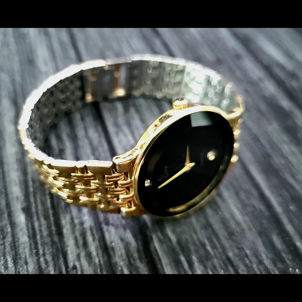 Rare Unisex Elgin Diamond Dial Faceted Crystal Dress Watch - Image 3