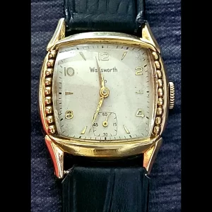 Antique Wadsworth Elgin Mens Art Deco Tank Watch 10k Rgp