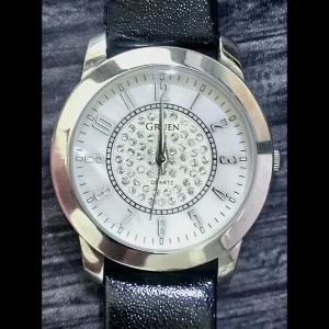 Rare Vintage Gruen Diamond Cluster Mop Dial Mens Dress Watch