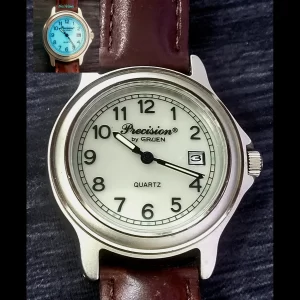 Very Rare Condition Gruen Glow Dial Mens Field Flieger Watch