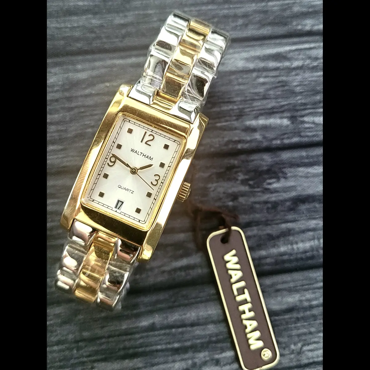 Brand New Vintage Waltham 2 Tone White Enamel Men's Watch