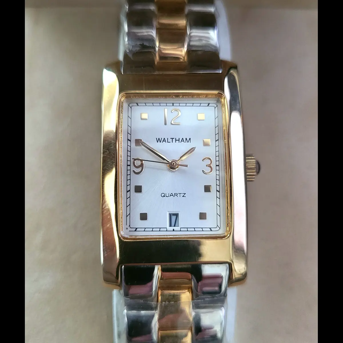Brand New Vintage Waltham 2 Tone White Enamel Men's Watch - Image 2