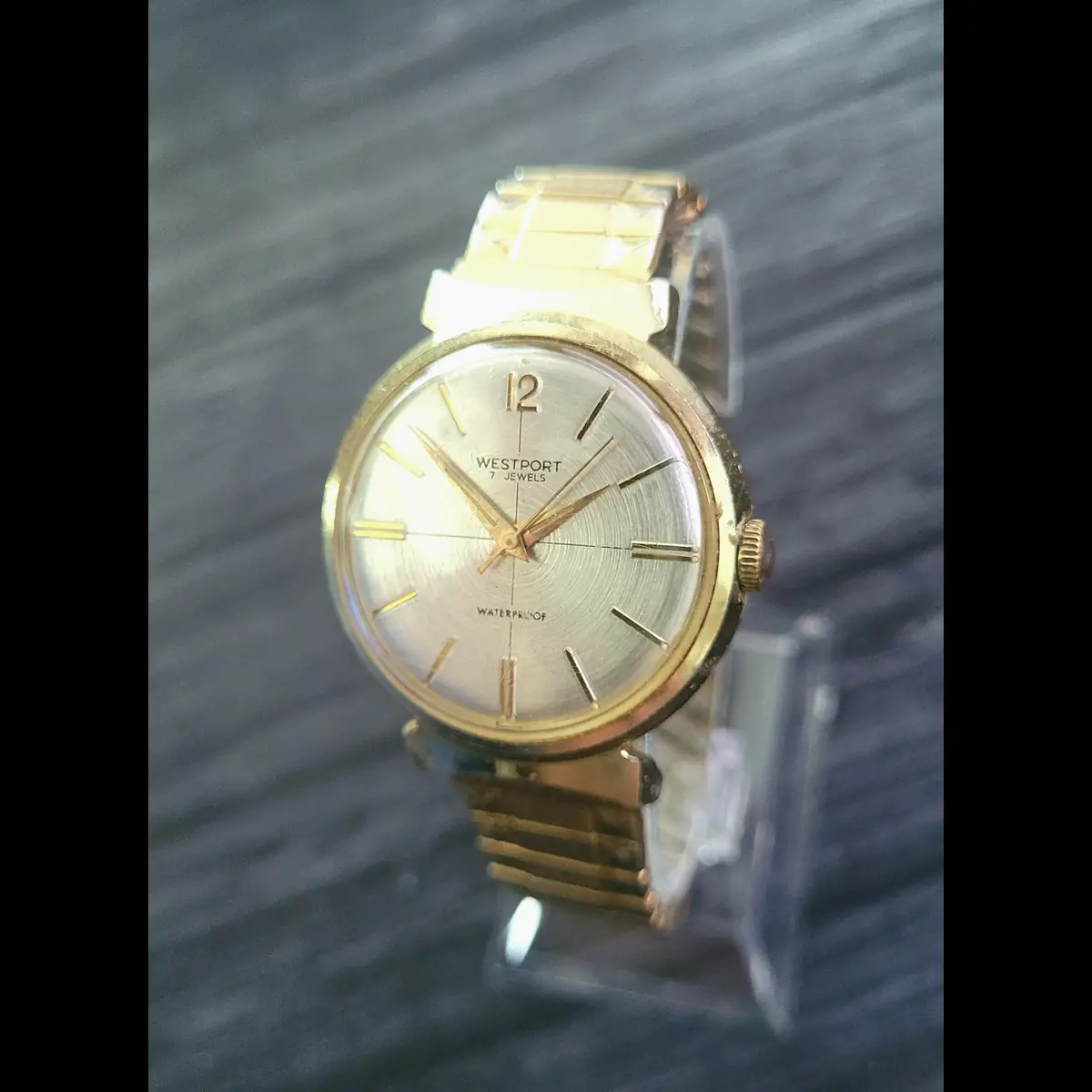 Rare Vintage Wesclox Westport Mechanical Mens Watch Runs - Image 4