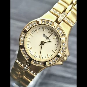 Rare Vintage Dufonte Womans Diamond Paved Enamel Dial Watch