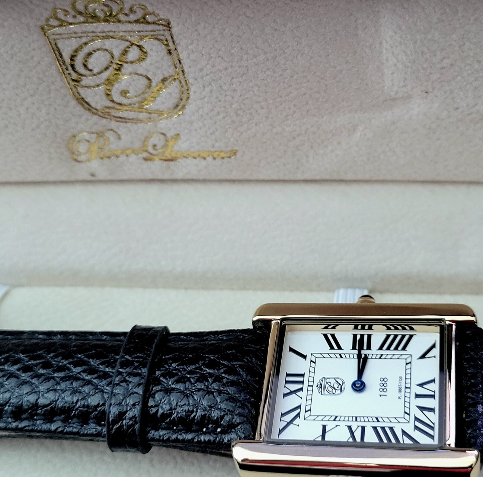 Swiss Design Mens Watch Pierre Lucerne Gold Tank In Box - Image 9