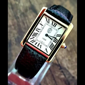 Swiss Design Mens Watch Pierre Lucerne 1888 Retro Gold Tank Watch