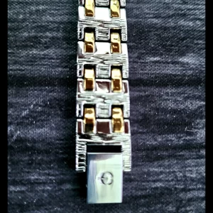 Rare Elgin 2tone Nugget Mens Fashion Bracelet With All Links