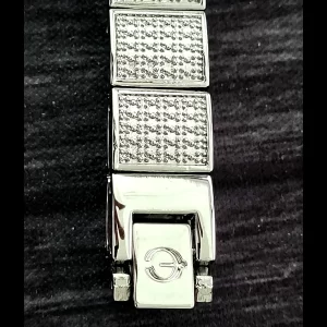 Rare Elgin Gem Paved Mens Fashion Bracelet With All Links