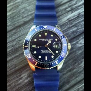 Rare Stuhrling Mens Depthmaster 100M Diver Watch New In Box