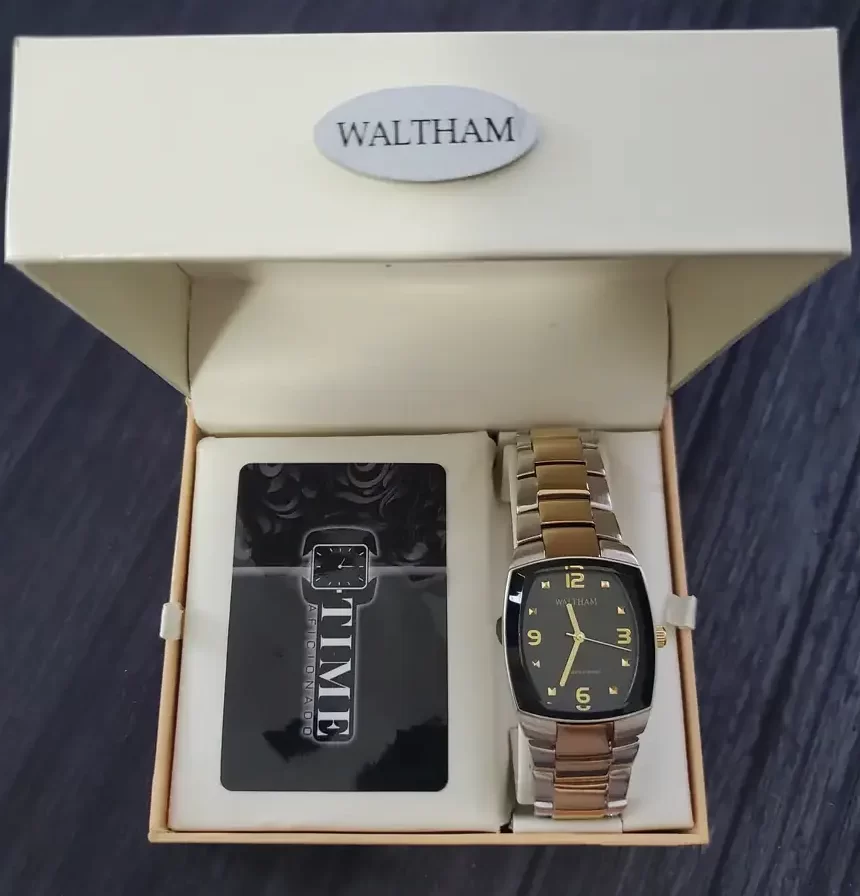 Retro Vintage Waltham 2 Tone 80's Faceted Crystal Men's Watch Nib - Image 2