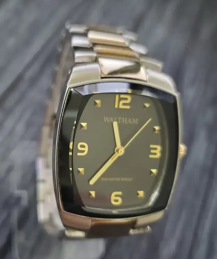 Retro Vintage Waltham 2 Tone 80's Faceted Crystal Men's Watch Nib - Image 3