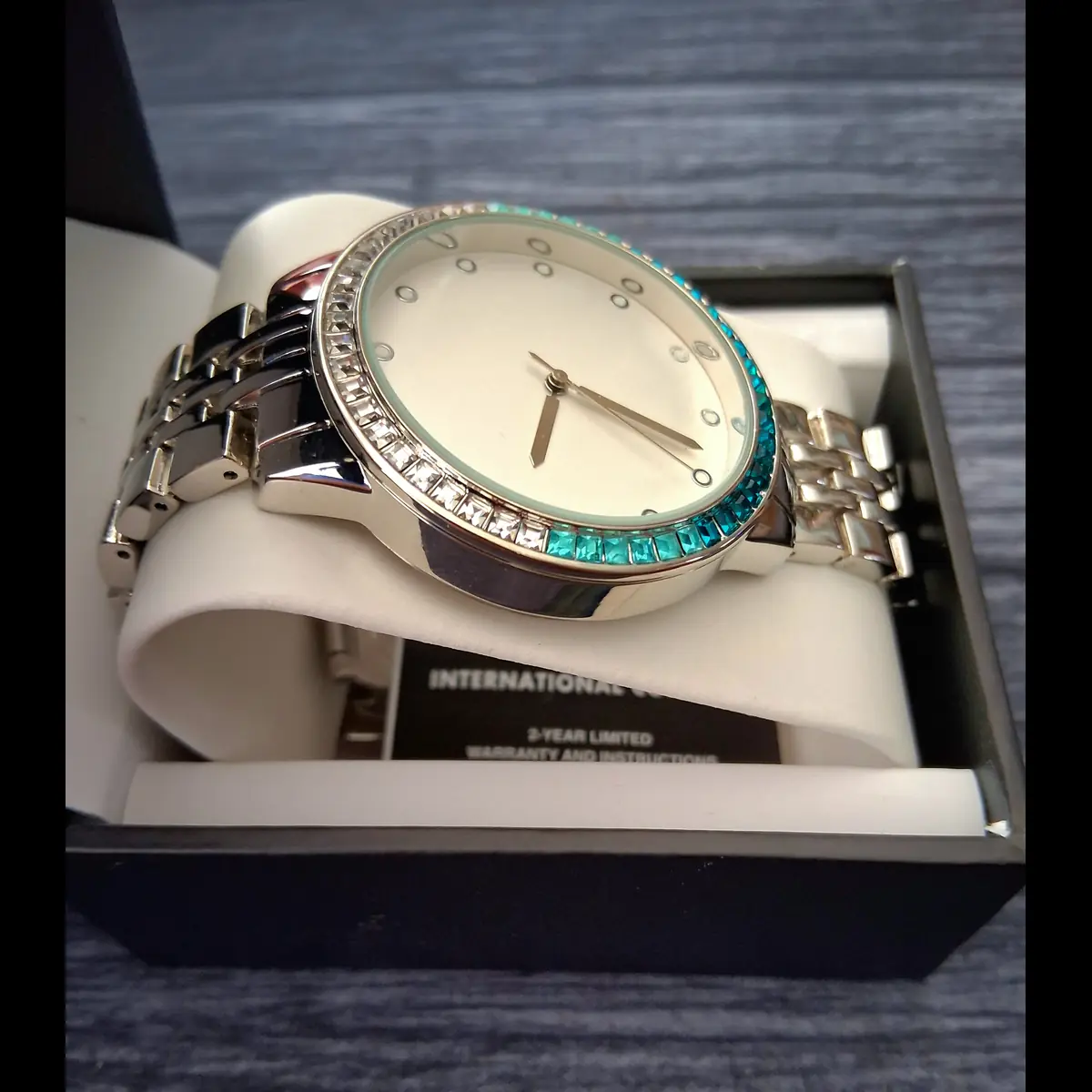 Rare Aquamarine Baguette Bezel Mens Dress Watch Singapore - Image 3