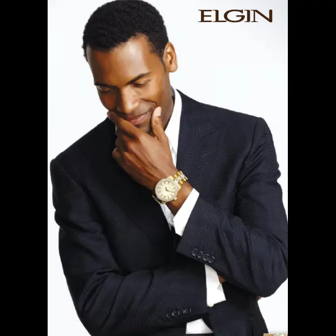 Rare Diamond Paved Bezel Mens Watch Elgin Authorized Dealer - Image 3