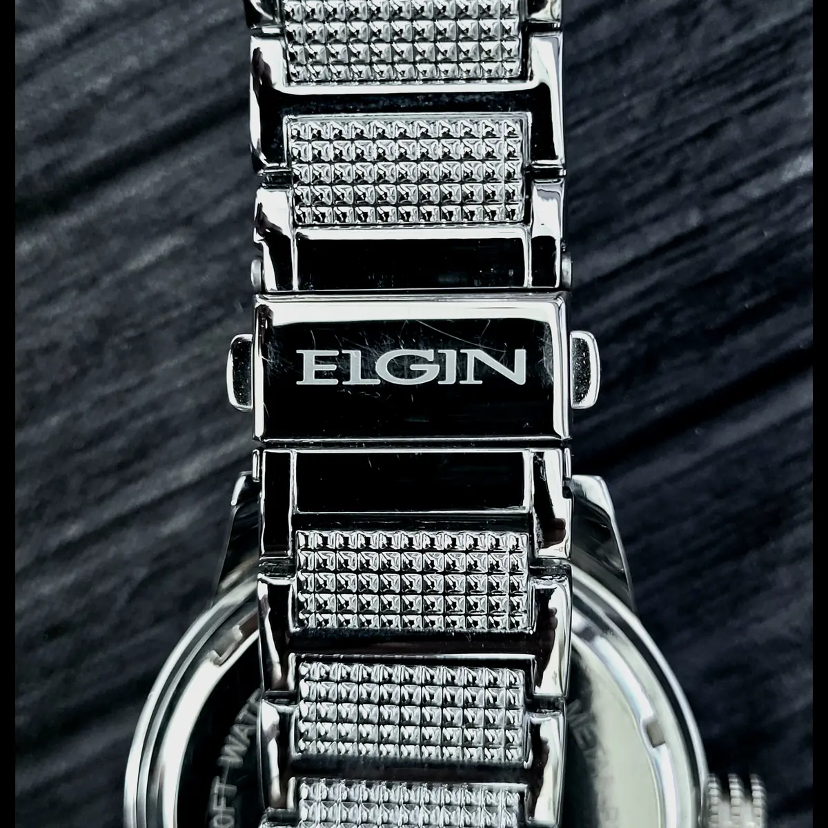 Rare Diamond Paved Bezel Mens Watch Elgin Authorized Dealer - Image 6