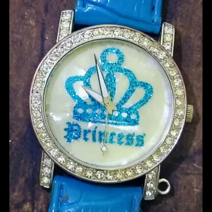 Vintage Authentic Princess MOP Dial Gem Bezel Womens Watch