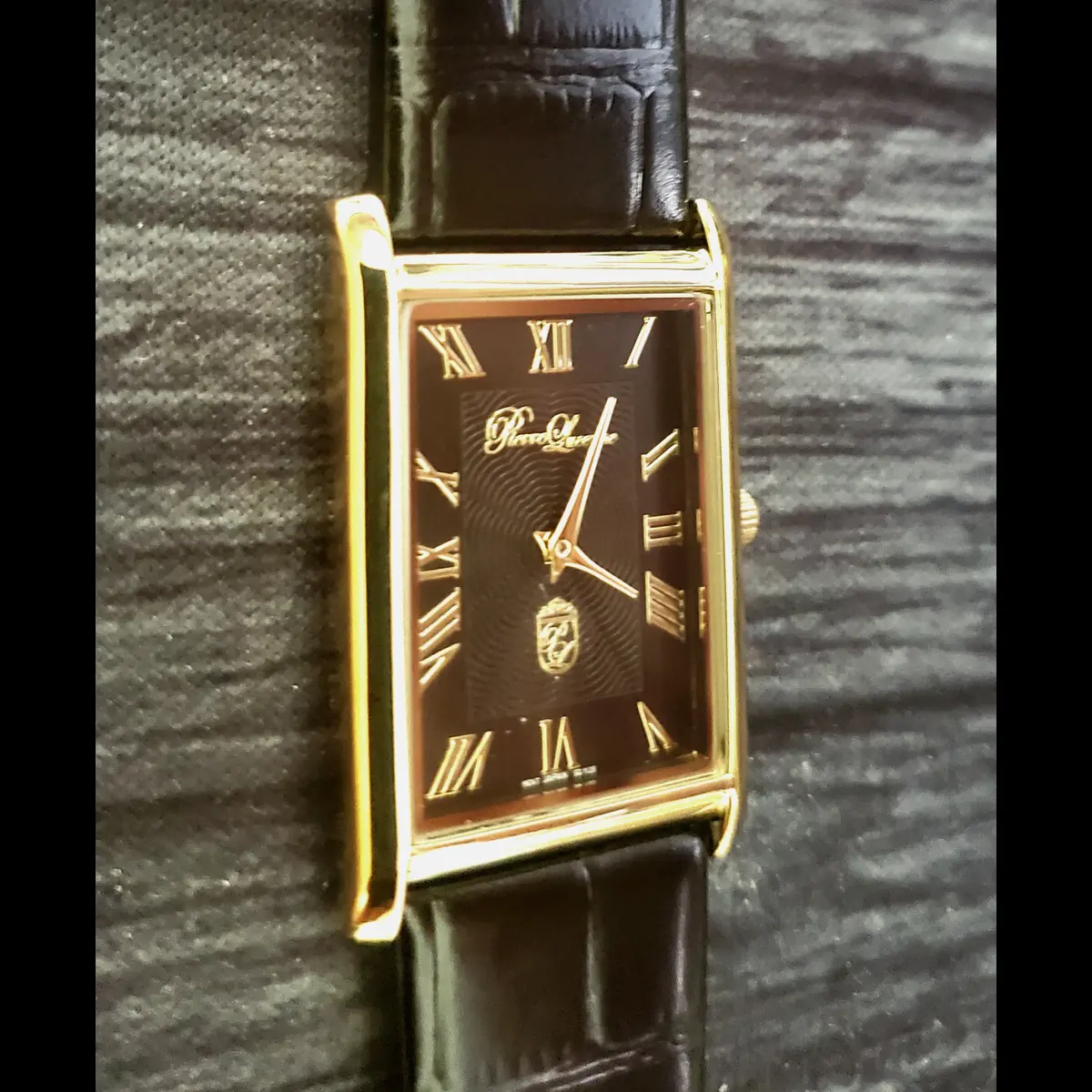 Authentic Pierre Lucerne Seiko Y120 Black SQ Mens Tank Dress Watch - Image 2