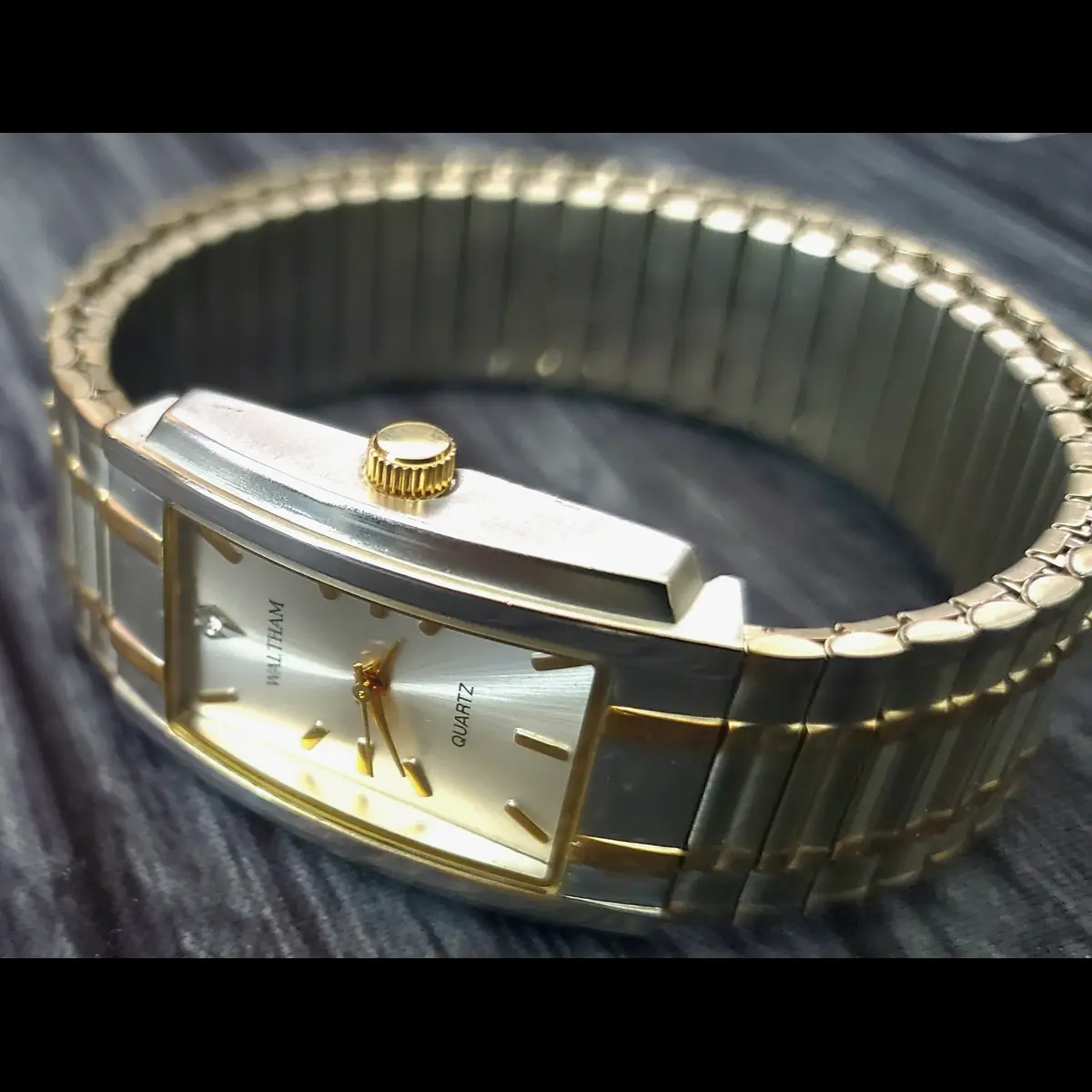 Rare Vintage Waltham Prestige Diamond Mens Watch - Image 2