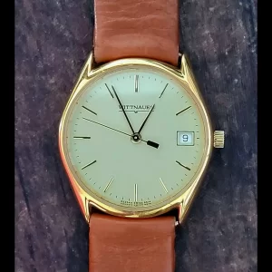 Rare Vintage Wittnauer Swiss SS2544 Date Mens Dress Watch